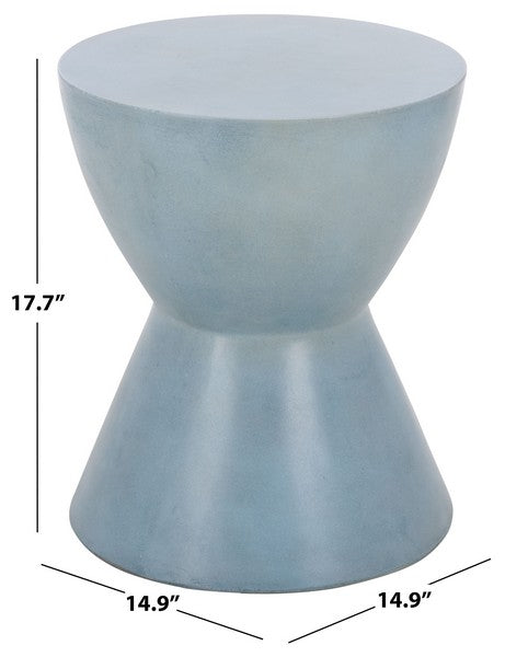 Genzano 18 in. Concrete Outdoor Accent Table - Blue