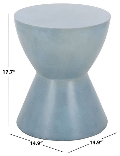 Genzano 18 in. Concrete Outdoor Accent Table - Blue