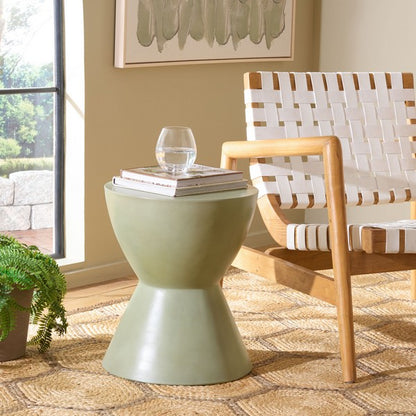 Genzano 18 in. Concrete Outdoor Accent Table - Sage