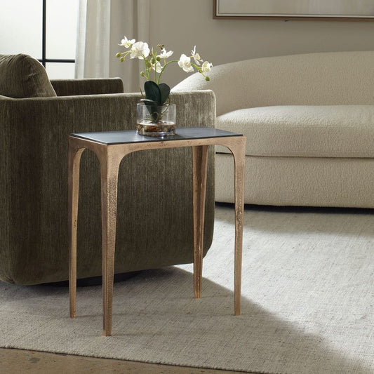 Venalzio 23 in. Marble Top Accent Table