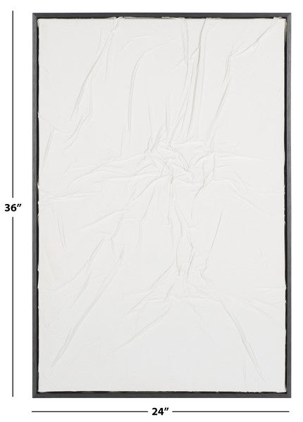 Textured White Abstract 36 in. Wall Art