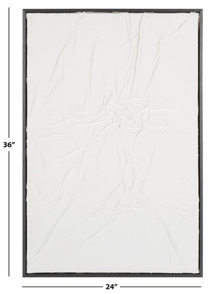 Textured White Abstract 36 in. Wall Art