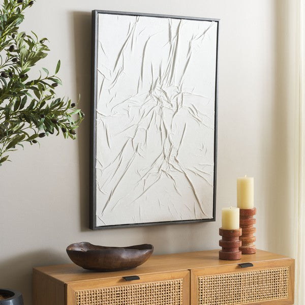 Textured White Abstract 36 in. Wall Art