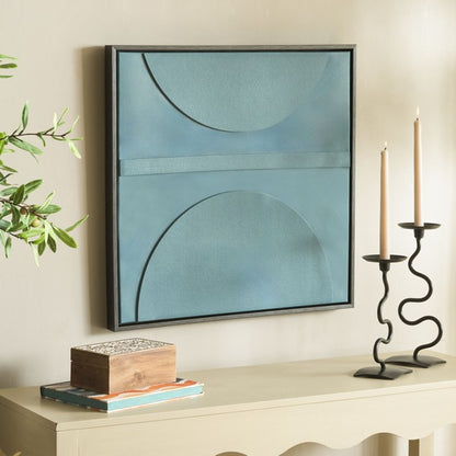 Blue Grey Geometry 24 in. Wall Art