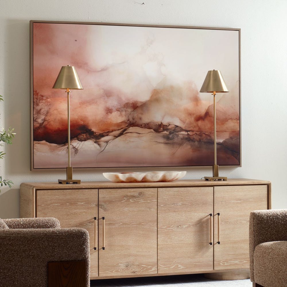 Blush Terrain 74 in. Framed Canvas