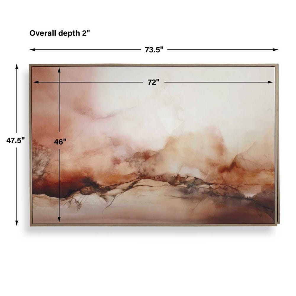Blush Terrain 74 in. Framed Canvas