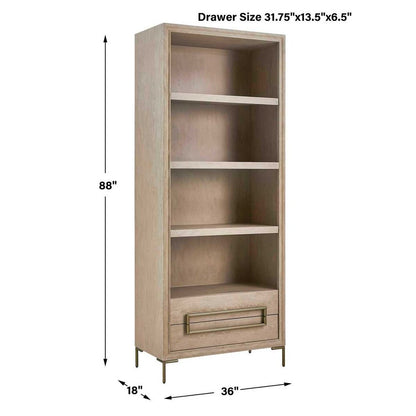 Reghena 88 in. Oak Veneer Etagere