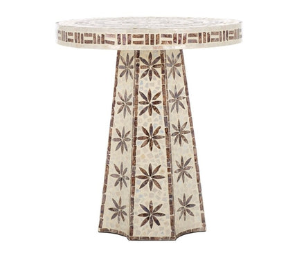 Nuchis 22 in. Capiz Shell Accent Table