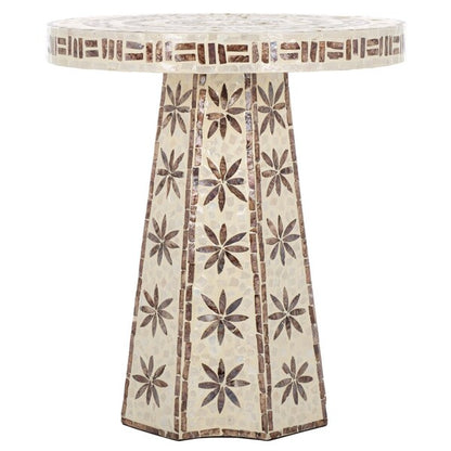 Nuchis 22 in. Capiz Shell Accent Table