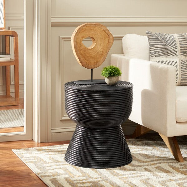 Carvico 21 in. Rattan Accent Table