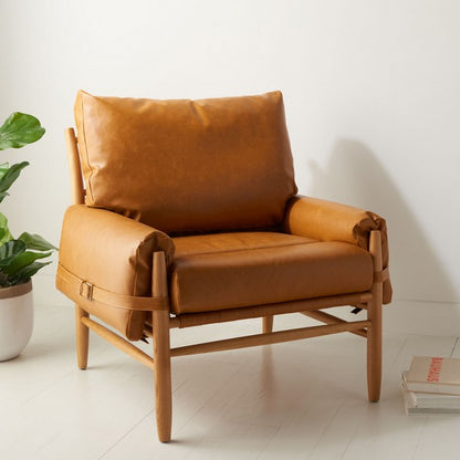 Samone Vegan Leather Accent Chair