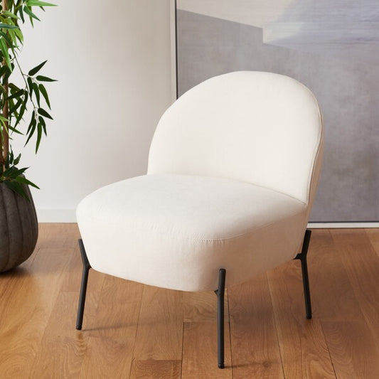 Gandino Velvet Accent Chair - Cream