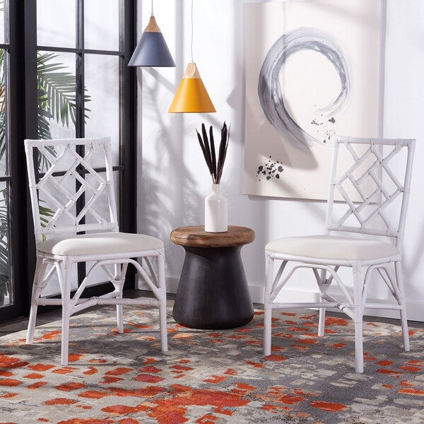 Alaimo White Rattan Accent Chair - Set of 2