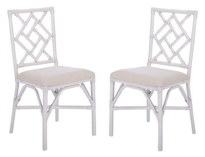 Alaimo White Rattan Accent Chair - Set of 2