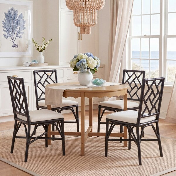 Alaimo Black Rattan Accent Chair - Set of 2