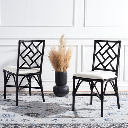 Alaimo Black Rattan Accent Chair - Set of 2