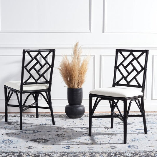 Alaimo Black Rattan Accent Chair - Set of 2