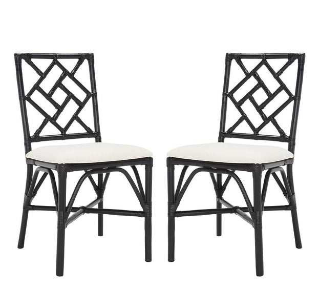 Alaimo Black Rattan Accent Chair - Set of 2