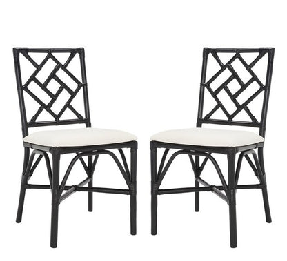Alaimo Black Rattan Accent Chair - Set of 2