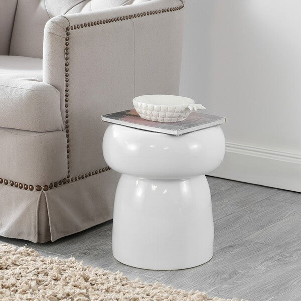 Lona 15 in. Ceramic Outdoor Accent Table