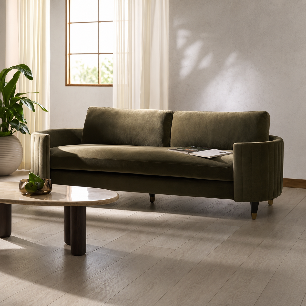 Tempio 91 in. Velvet Sofa