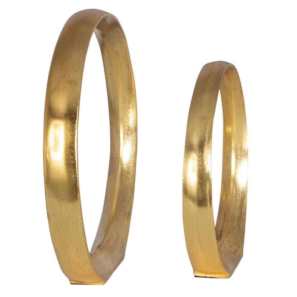 Marianne Gold Ring Sculptures - Set of 2