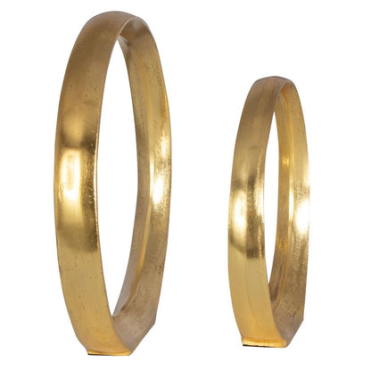 Marianne Gold Ring Sculptures - Set of 2