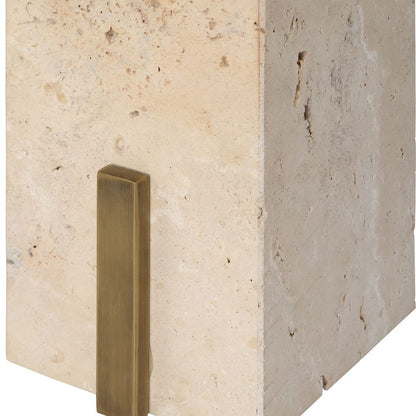 Smerillo 22 in. Travertine Accent Table