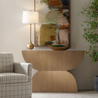 Laurein 52 in. Oak Veneer Console Table