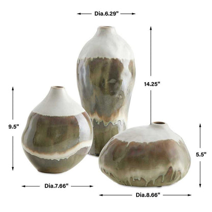 Faedis Ceramic Outdoor Vases - Set of 3