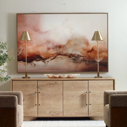 Blush Terrain 74 in. Framed Canvas
