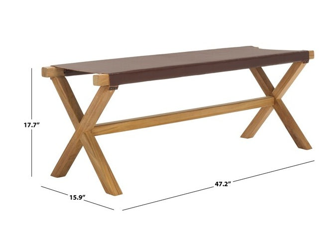 Mantova Sling Leather Bench