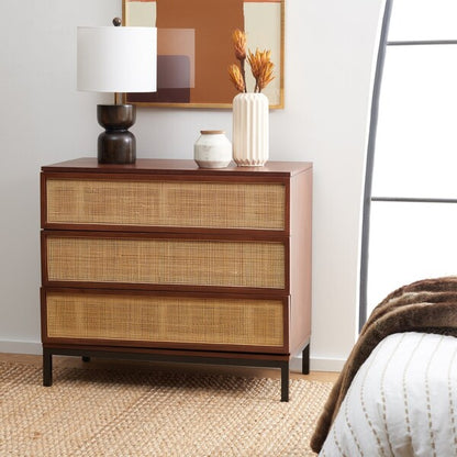 Arcene 34 in. Mahogany Wood Chest