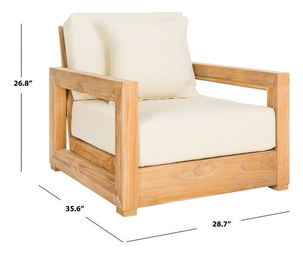 Barolo Solid Teak Outdoor Accent Chair - Natural