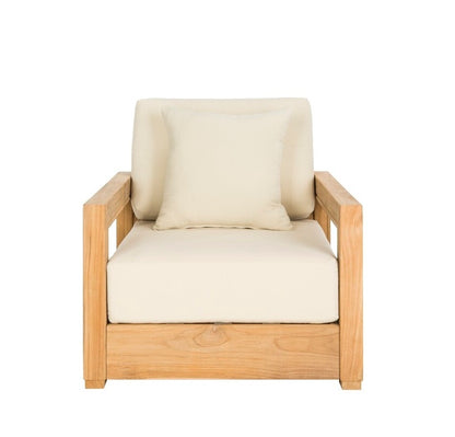 Barolo Solid Teak Outdoor Accent Chair - Natural