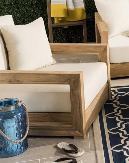 Barolo Solid Teak Outdoor Accent Chair - Natural