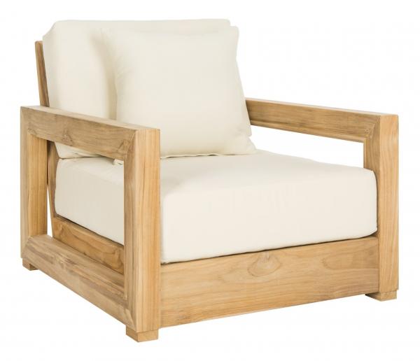 Barolo Solid Teak Outdoor Accent Chair - Natural