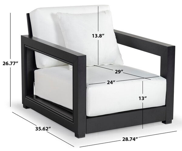 Falerna Aluminum Outdoor Accent Chair - Black