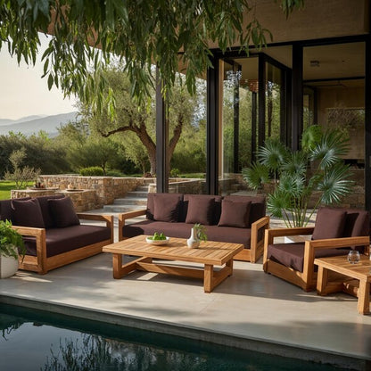 Barolo 24 in. Teak Wood Outdoor Accent Table