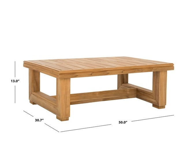 Barolo 50 in. Teak Wood Outdoor Coffee Table