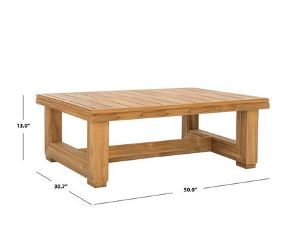 Barolo 50 in. Teak Wood Outdoor Coffee Table