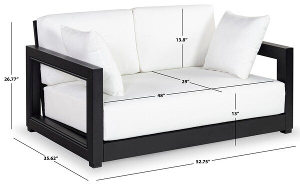 Falerna 53 in. Aluminum Outdoor Loveseat