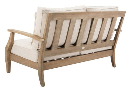 Tauriano 57 in. Eucalyptus Wood Outdoor Loveseat - White