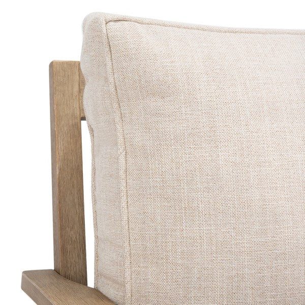 Tauriano 57 in. Eucalyptus Wood Outdoor Loveseat - White