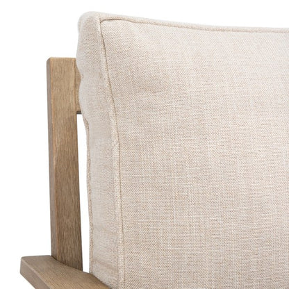 Tauriano 57 in. Eucalyptus Wood Outdoor Loveseat - White