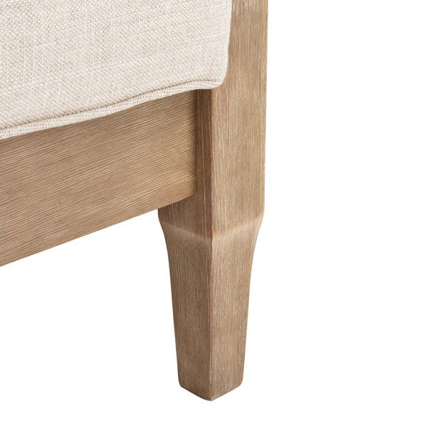 Tauriano 57 in. Eucalyptus Wood Outdoor Loveseat - White