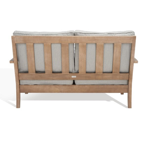 Tauriano 57 in. Eucalyptus Wood Outdoor Loveseat - Grey