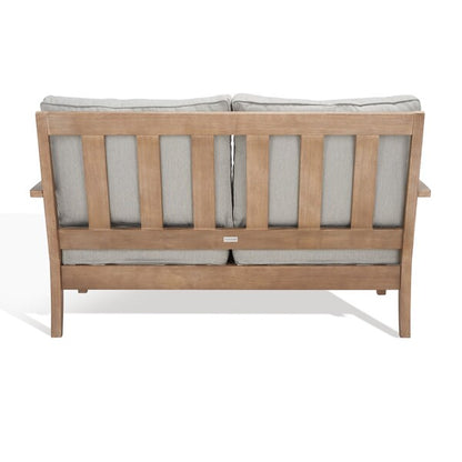 Tauriano 57 in. Eucalyptus Wood Outdoor Loveseat - Grey