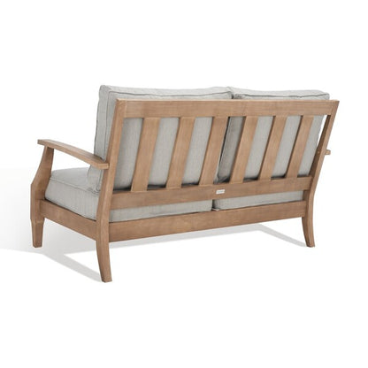 Tauriano 57 in. Eucalyptus Wood Outdoor Loveseat - Grey