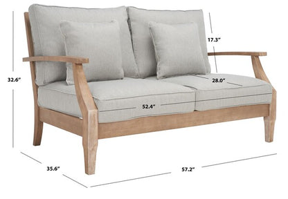 Tauriano 57 in. Eucalyptus Wood Outdoor Loveseat - Grey